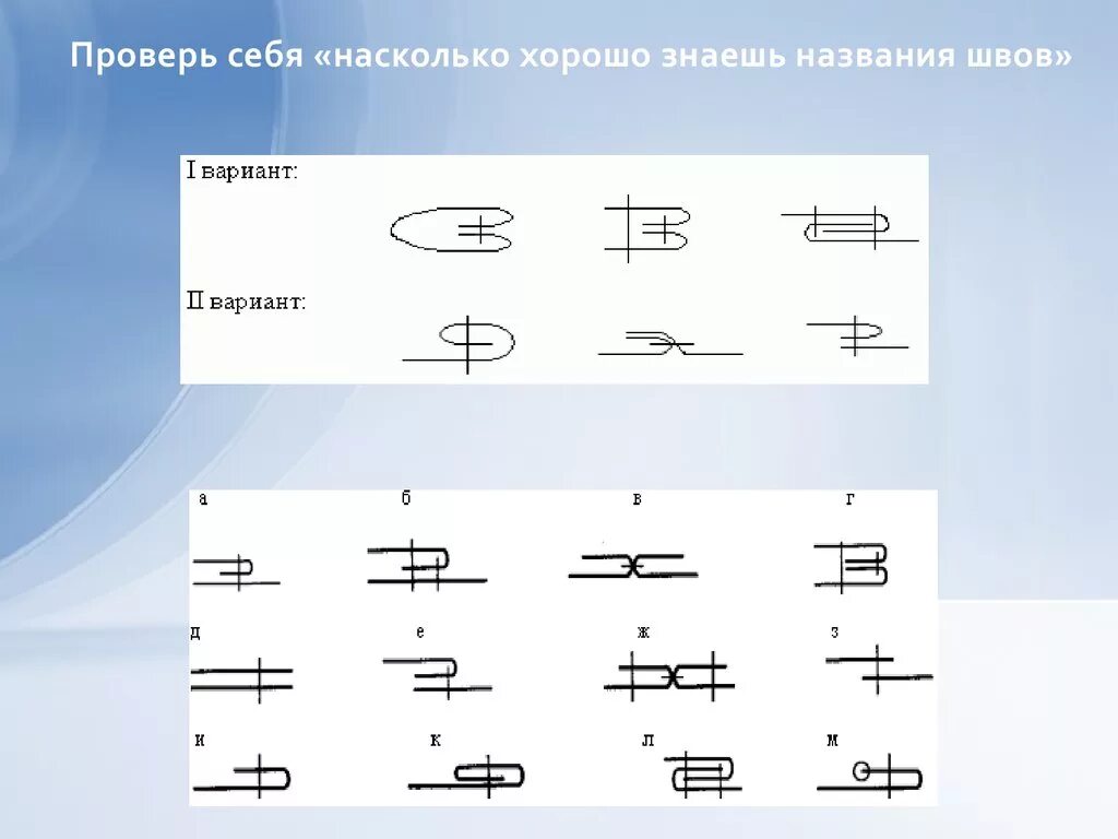 Указать название графических изображений. Схема машинного шва. Условные обозначения машинных швов. Условные обозначения машинных швов 6 класс. Условные обозначения машинных швов 6 класс технология.