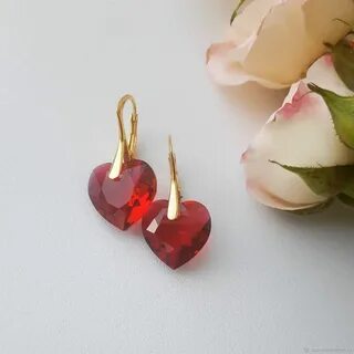Сережки сердечки