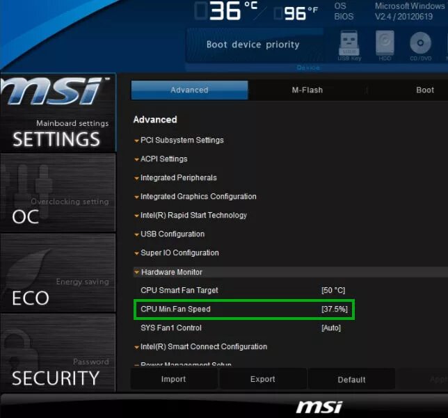 Обороты вентиляторов в биосе. Скорость вентилятора в биосе ASUS. Скорость кулера процессора в биосе MSI. Настройка кулера процессора в биосе. Fan control в биосе