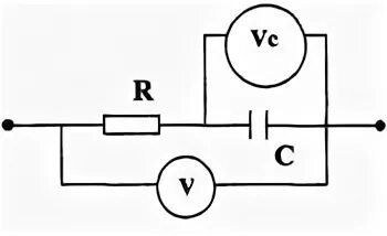 Показание вольтметров v1 v2 в