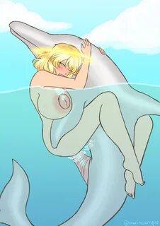 Angel girl swimming (and fucking) with dolphin(s) (marinesunspice) .