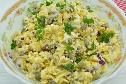 Салат с горошком без яиц