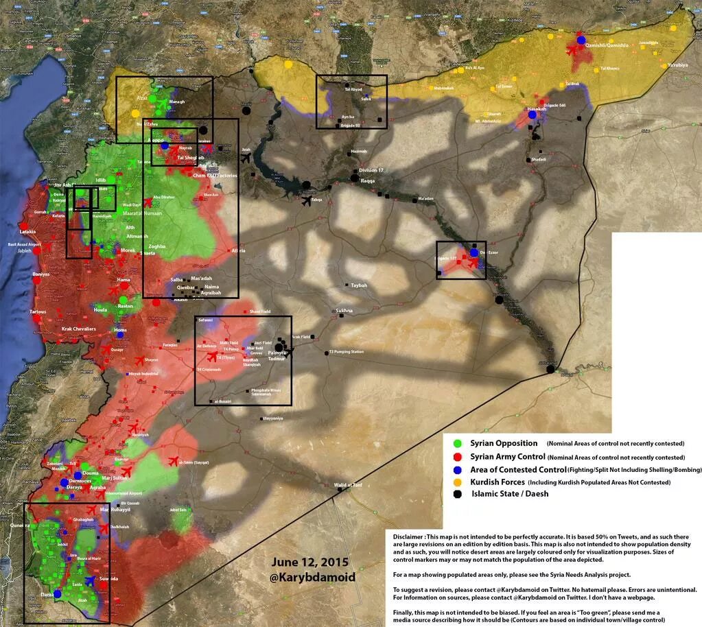 Syria Map. Карта войны в Сирии 2015.