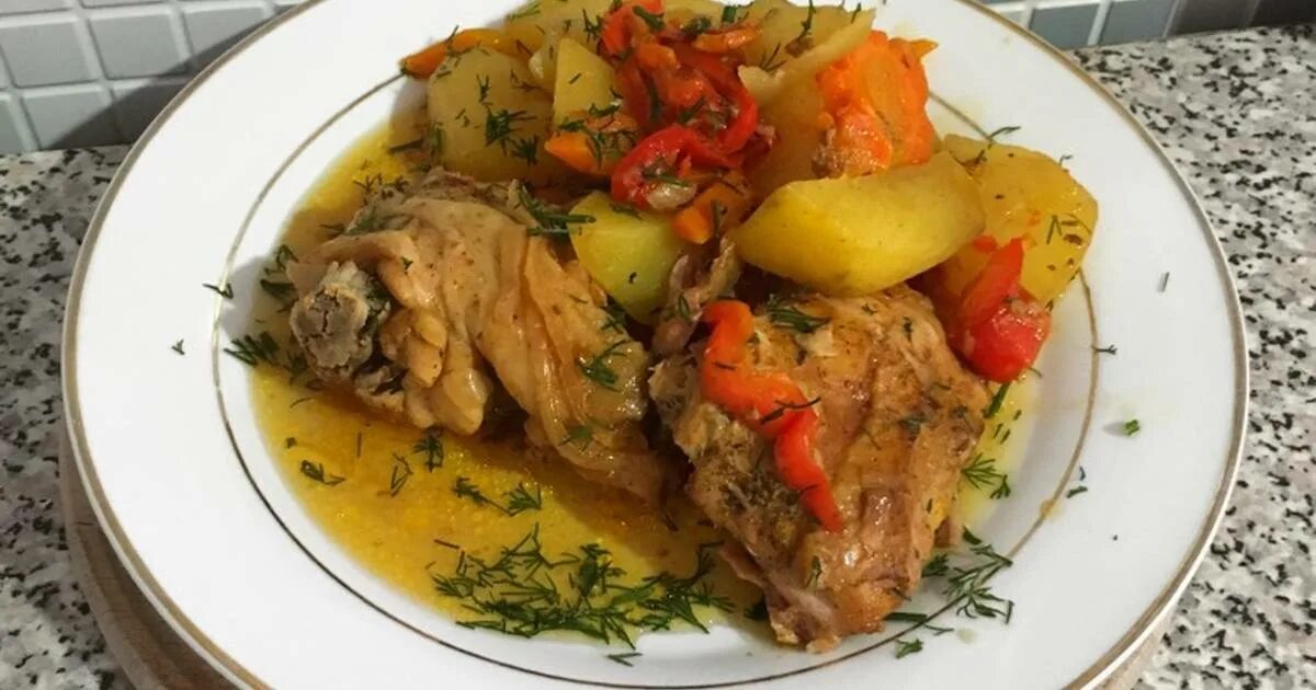 Рецепт курицы с овощами в рукаве