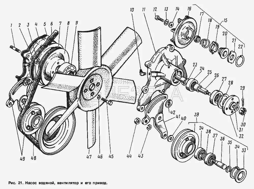 Вентилятор водяного насоса. Водяной насос ГАЗ 3307. Шкив вентилятора ГАЗ 3307. Крыльчатка вентилятора ГАЗ 3307 3307-1308010. Вентилятор помпы ГАЗ 3307.