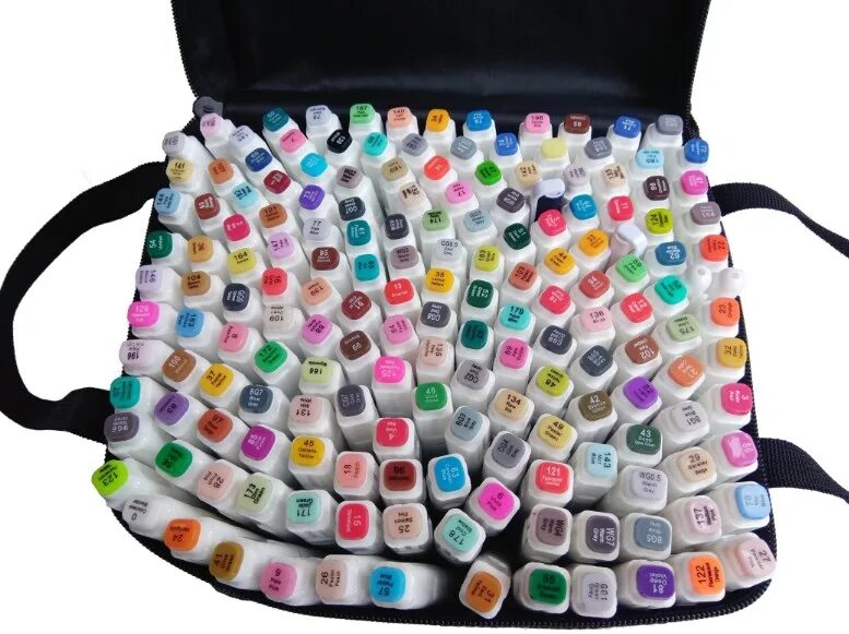 Touch маркеры 168 штук. скетчевые маркеры сумка 80 цветов. 100 фломастеров в сумке. яркие маркеры. маркеры для рисования.