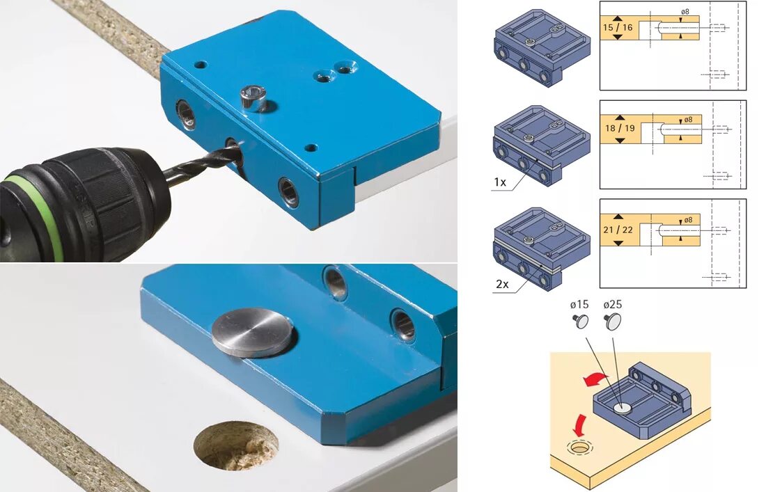 Сверление отверстий сборки мебели. Кондуктор для сверления Rafix 20. Мебельный кондуктор для шкантов (6, 8, 10, 11, 12 мм). Сверлильный кондуктор 3842500921. Кондуктор для шкантов и минификс.