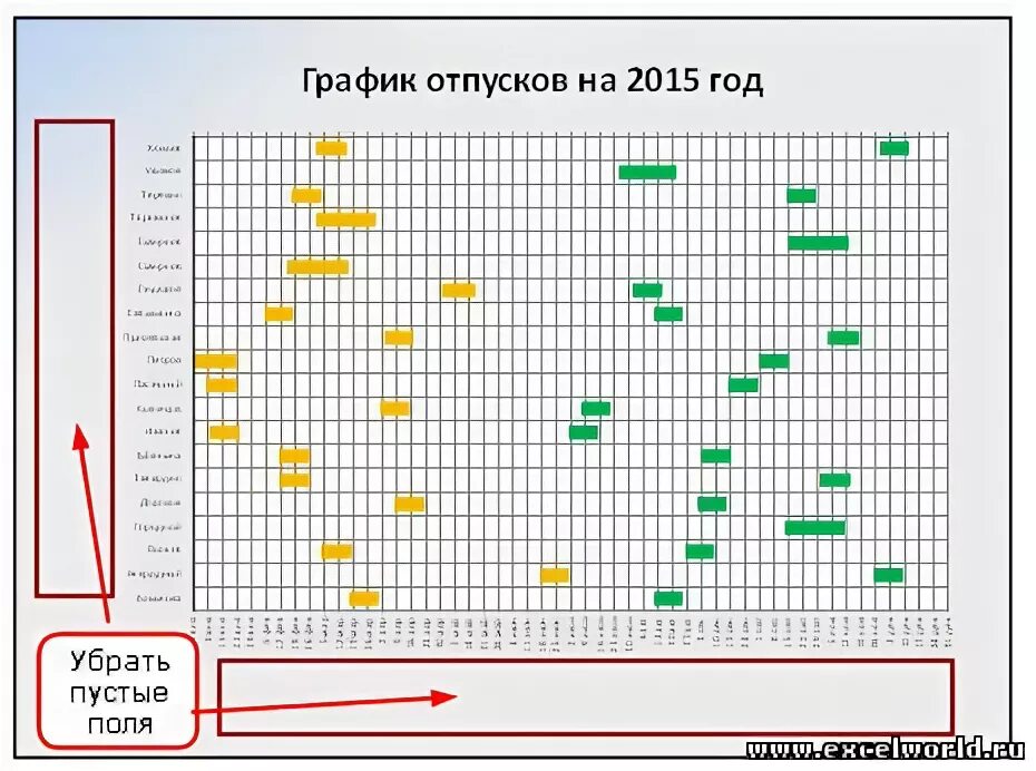 График отпусков - Мир MS Excel