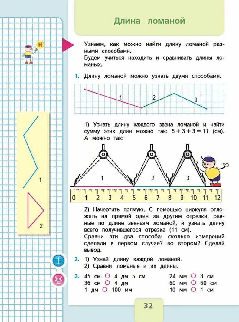 Длина ломаной линии. Страницы учебника по математике 2 класс Моро 1 часть. Математика 1 класс учебник 2 часть стр 4,5 ответ. Математика 2 класс 1 часть учебник стр 2. Математика Моро 1 класс 2 часть стр 32.