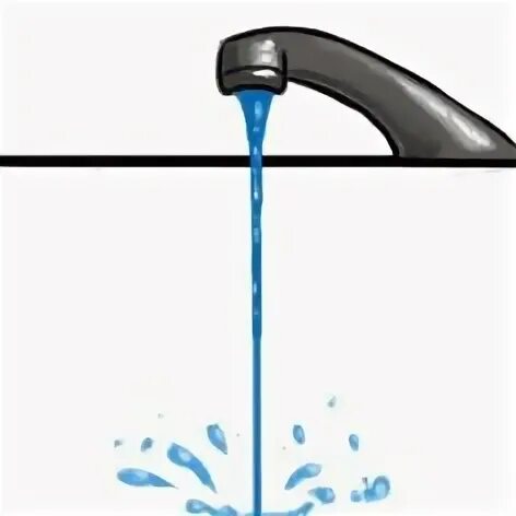 Журчание крана. Течет вода из крана тонкой струйкой.