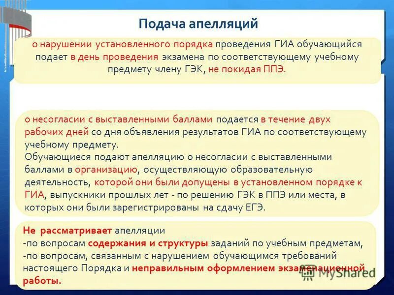 Срок подачи апелляции на решение