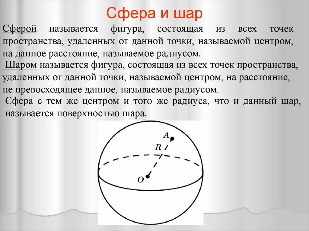 Основанием шара является. Определение шара и сферы. Сфера и шар. Шар определение геометрия. Геометрические шар и сфера.