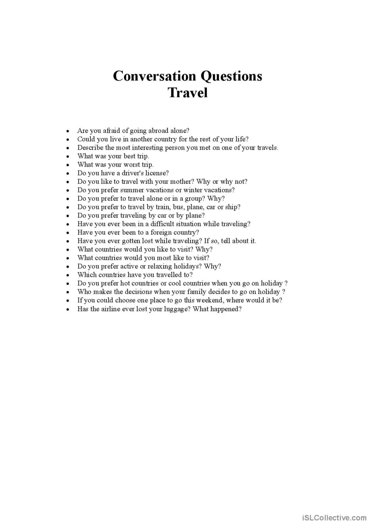 Travelling questions. Travelling questions for discussion. ESL questions Travel. Questions about travelling