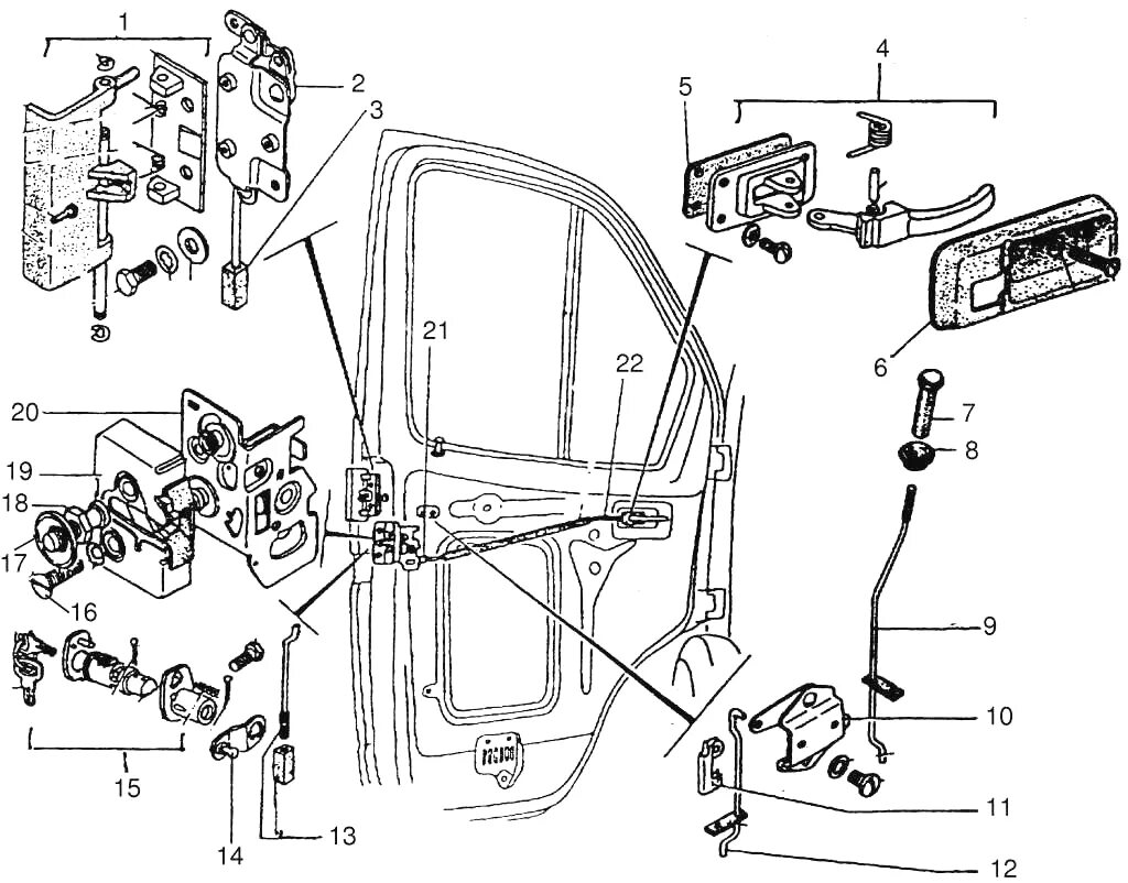 Как разобрать левую переднюю дверь. Механизм замка задней двери ГАЗ 2705. Замок задней двери Газель 2705. Механизм замка задней двери Газель 2705. Замок задней двери Газель 32213.
