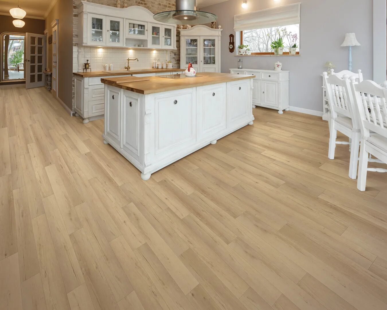 Luxury Vinyl Plank. Vinyl Plank Flooring. Кухня с деревянным полом. Белая кухня деревянный пол.