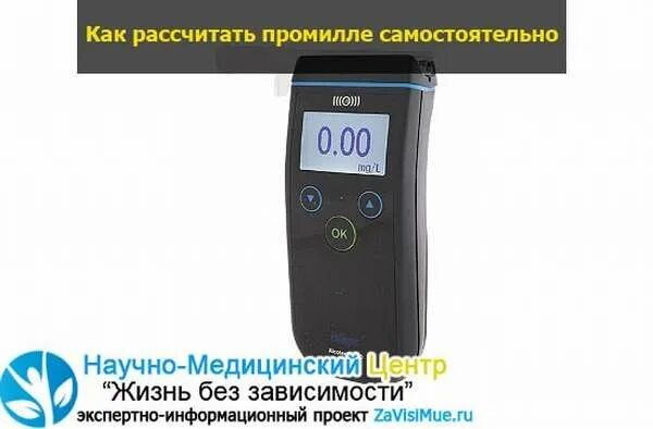 Как посчитать промилле. Показания алкотестера в промилле.