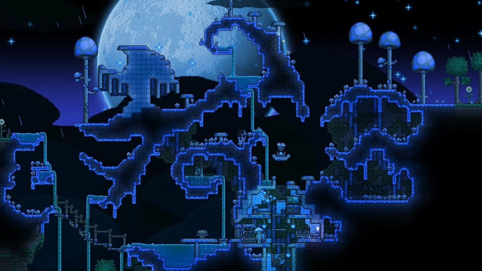 4. Terraria грибной дом. Mushrooms terraria. Домик в святом биоме террария. Грибной дом террария.