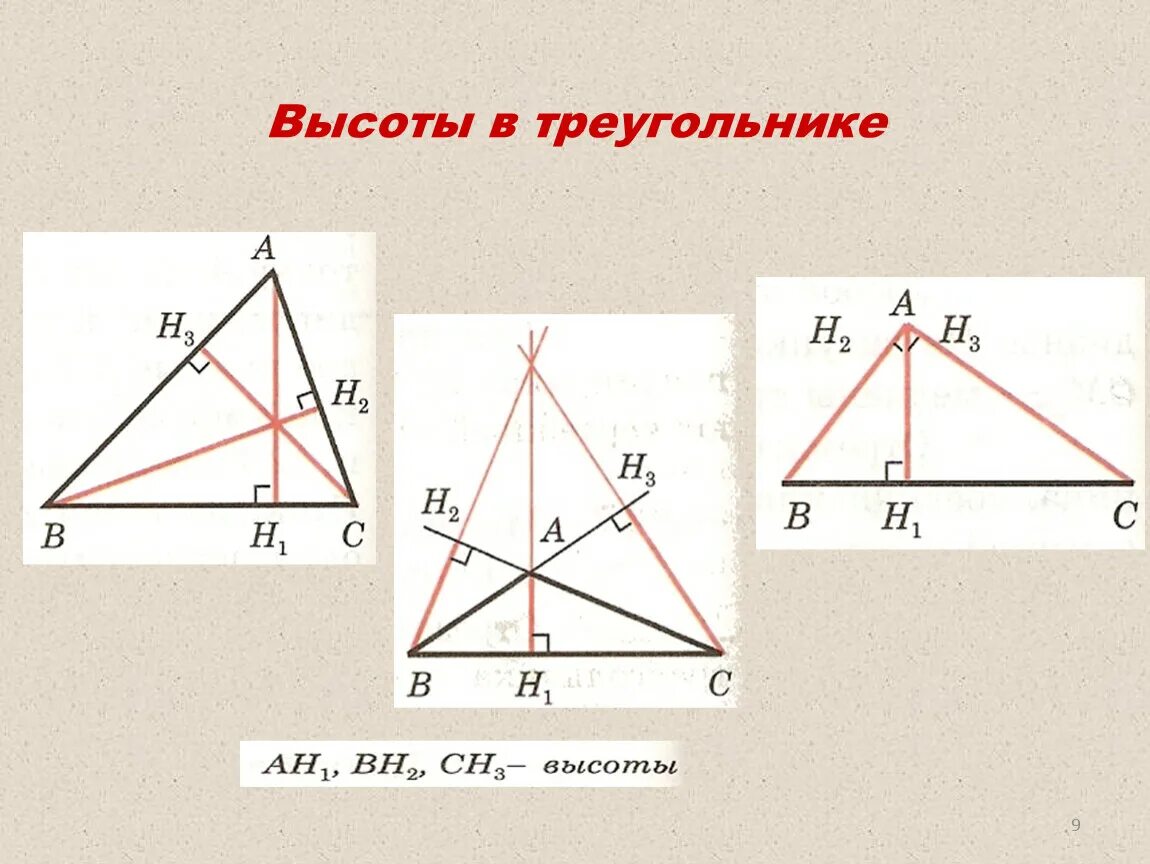 Высота де треугольника