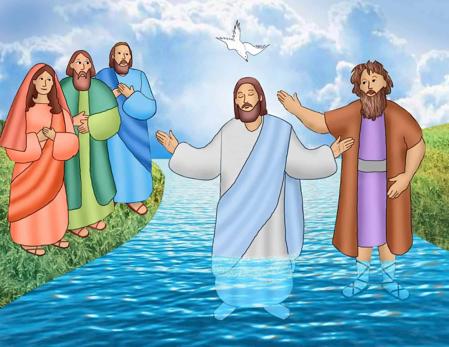 Крещение иисуса христа в иордане живопись. Крещение иисуса христа в иордане. Иоанн креститель крестит христа. Суперкнига иоанн креститель. Рисунок на тему крещение.