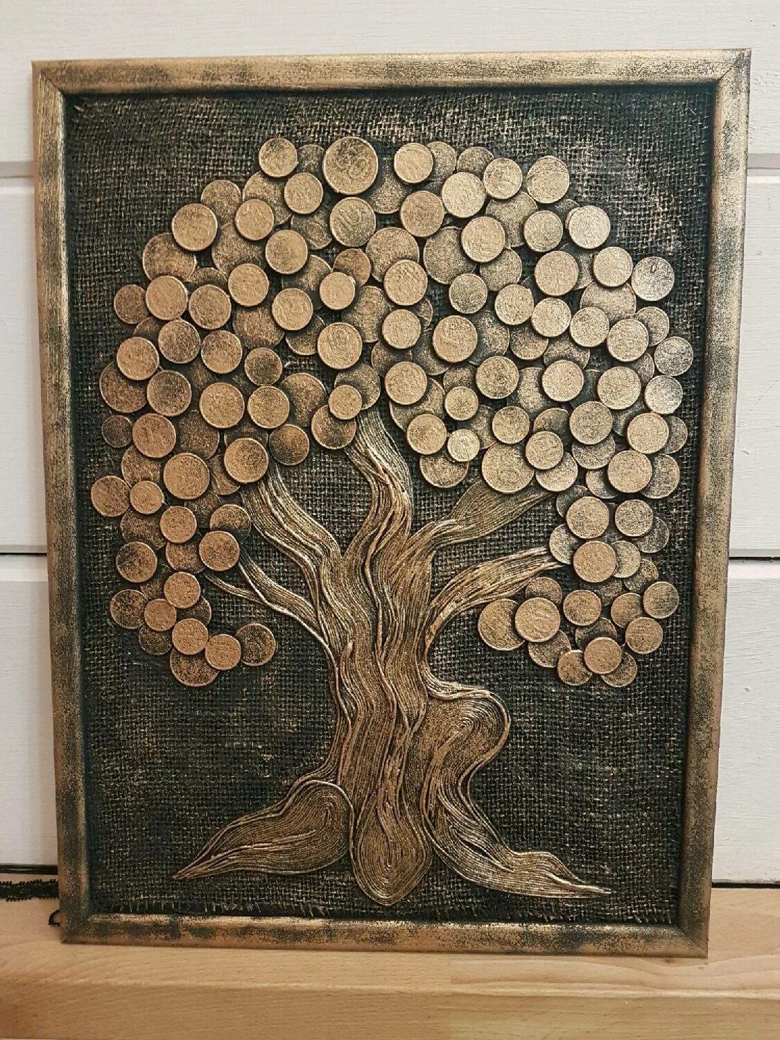 Панно "денежное дерево". Панно «денежное дерево». Панно дерево из монет. Пейп арт. Панно денежное дерево в технике пейп арт.