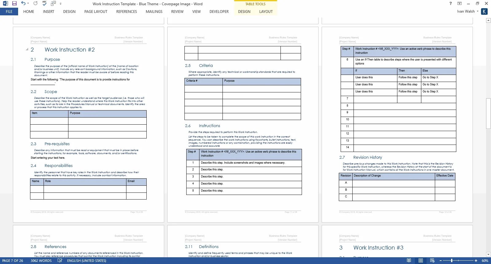 Using template. Work instruction. instruction word. step by step инструкция. word templates.