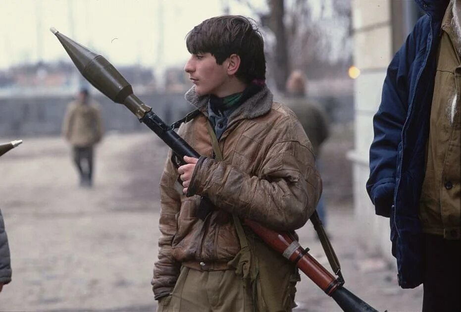 Чеченские боевики в Грозном 1994.