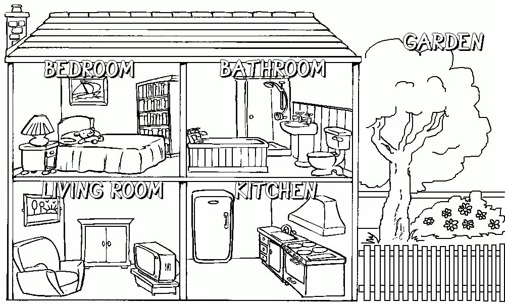 House 2 класс английский язык. Раскраска комната. Комната раскраска для детей. Домик с комнатами раскраска для детей. Раскраска на тему моя квартира для детей.