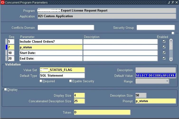 Express parameters
