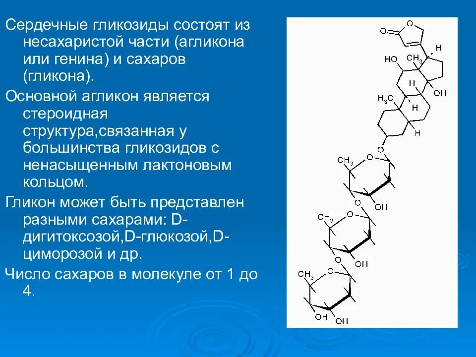 Определить сердечные гликозиды а в. Химическая структура сердечных гликозидов. сердечные гликозиды строение биороль. общий принцип строения сердечных гликозидов. из чего состоит сердечный гликозид.