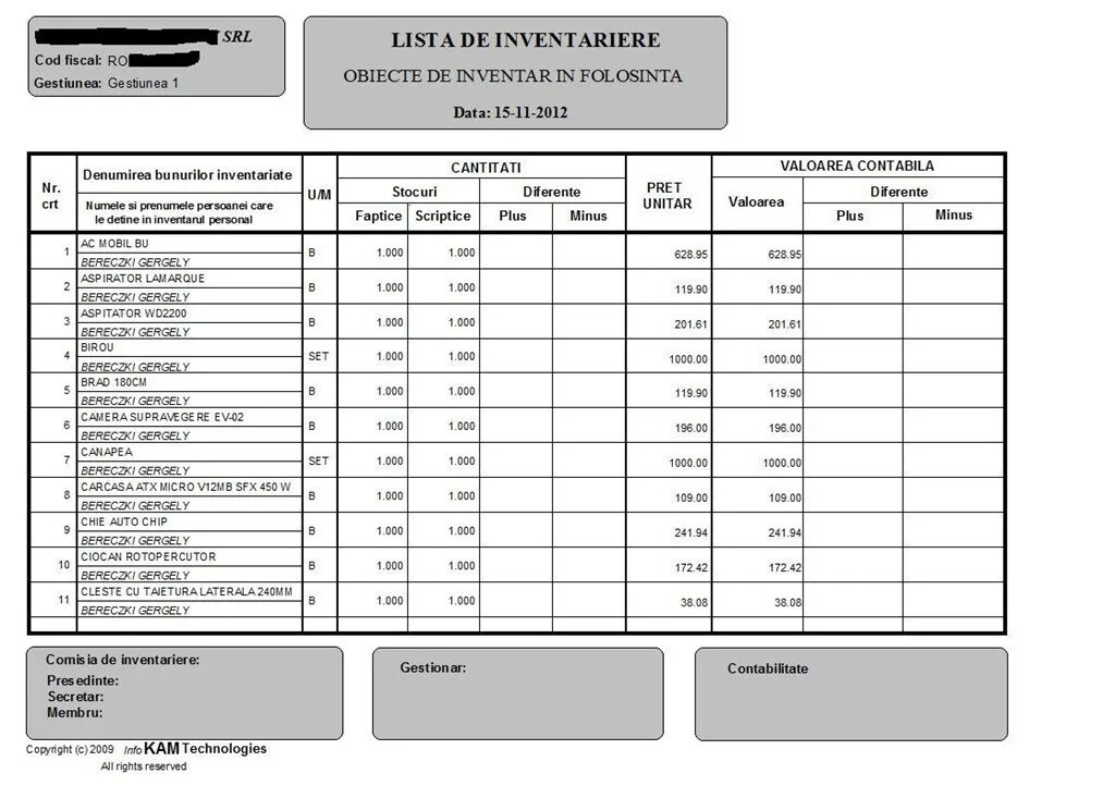 Act order. Inventarierea. Decont de Avans форма. Cod fiscal. Blanc inventariere Nr.137.