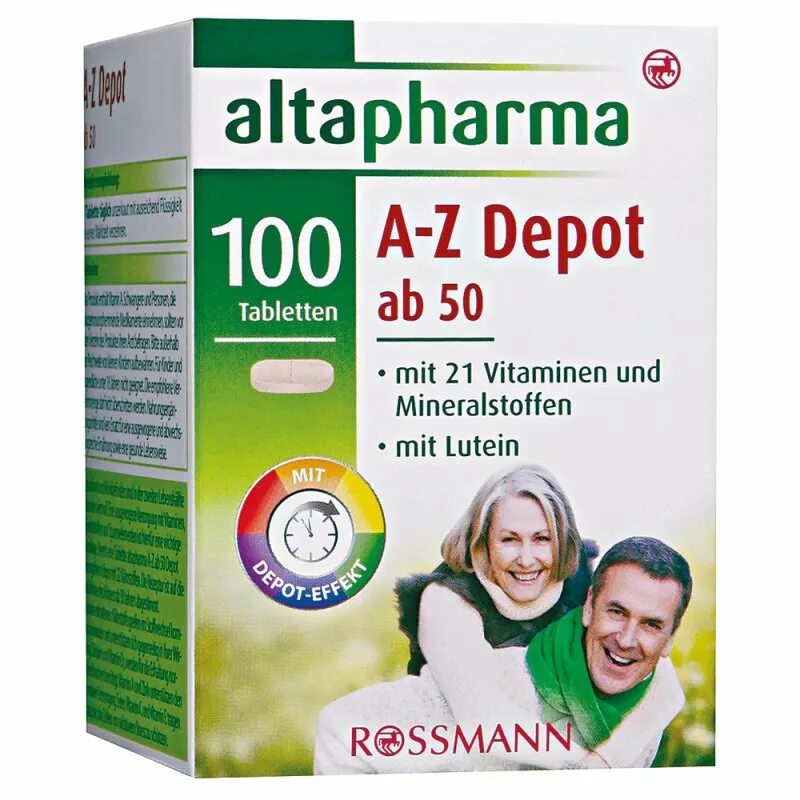 Витамины altapharma 50+. Altapharma a-z Depot ab 50. Altapharma a-z Depot Multivitamin.