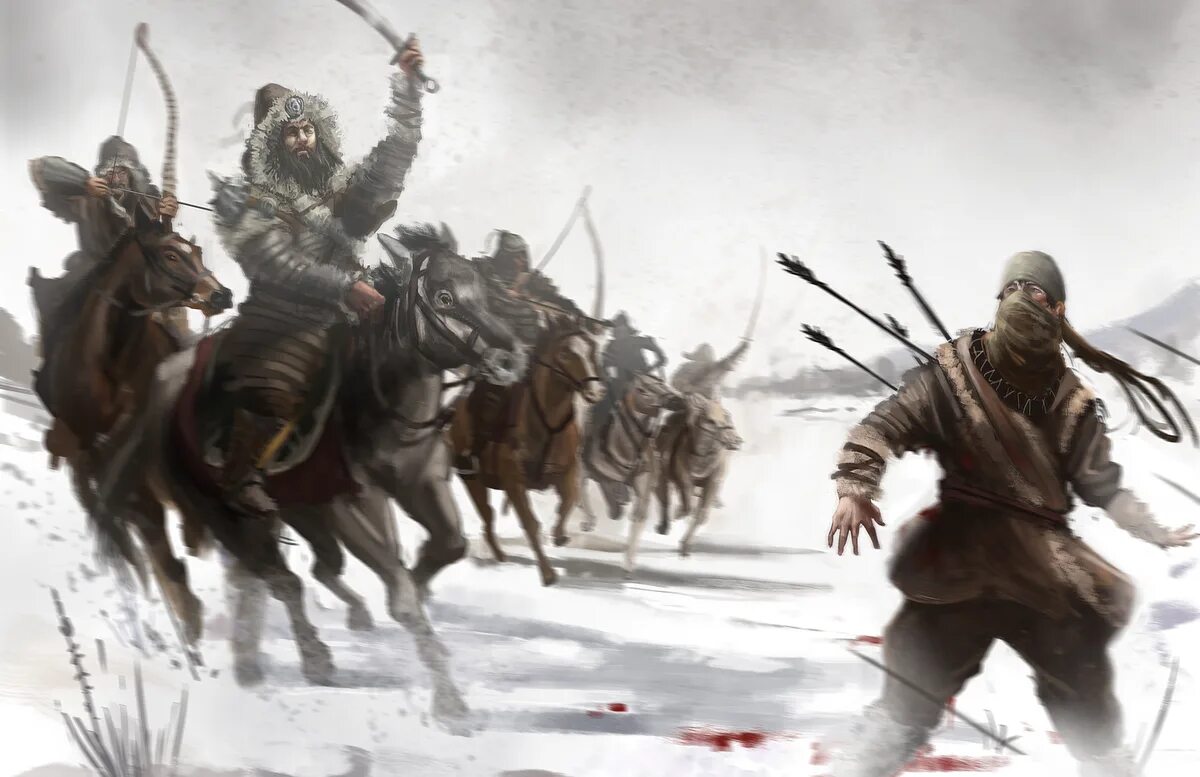 Монгольский воин Чингис-хана арт. Нападение орды
