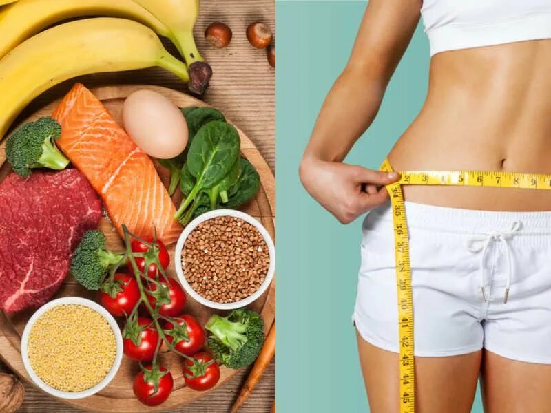 Secrets of successful weight loss. Стройность. Стройность без диет. Фитнес девушка с сантиметром. Здоровое сбалансированное питание.