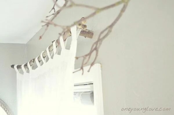 1" PVC piping for curtain rods- use decorative wood blocks. Spray paint cans, Ch