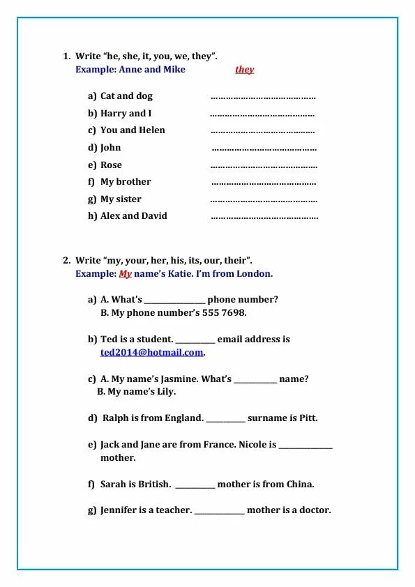 Притяжательные местоимения Worksheets. Possessive pronouns Worksheets 2 класс. Притяжательные местоимения Worksheets for Kids. Possessive adjectives exercises. Possessive adjectives worksheet