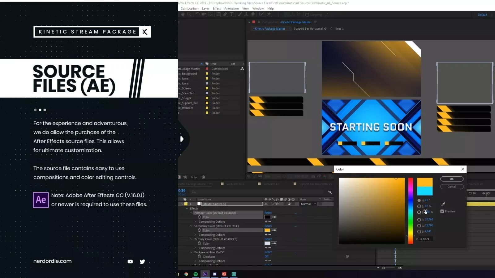 Streaming package. Пак для Афтер эффект. Stream after Effects Templates.