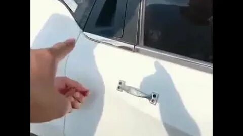 Садится на ручку машины