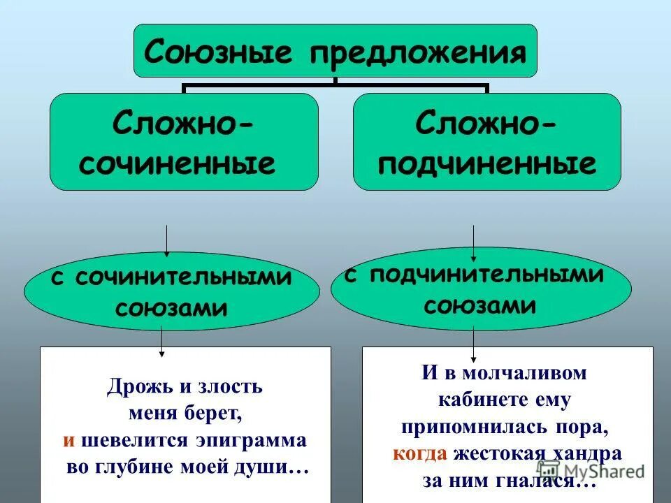 Как отличить сложносочиненное предложение. Сосиненеые и подчиненные предлрженииы. Сочинённые и подчинённые предложения. Сложные союзные предложения. Сложносочиненное предложение и сложноподчиненное.