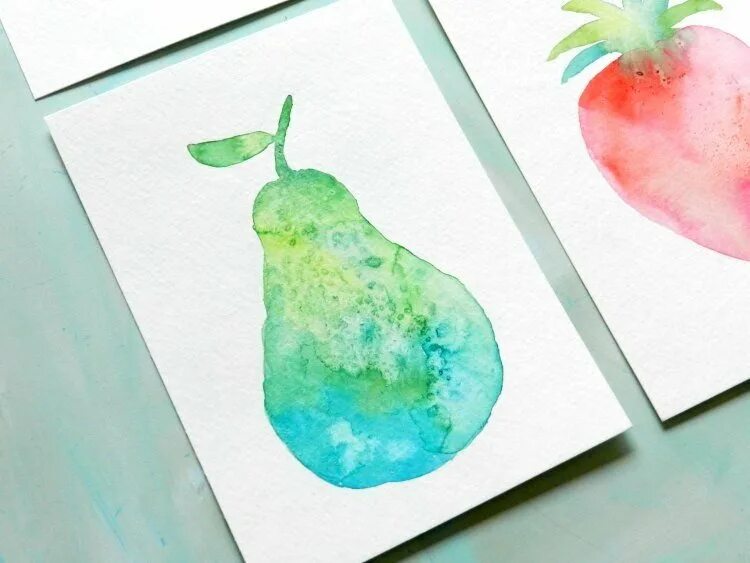 Что нарисовать красками акварель легкое. Простые рисунки акварелью для детей. легкие рисунки красками на бумаге. легкие рисунки акварелью легкие. рисование фруктов и овощей губкой.