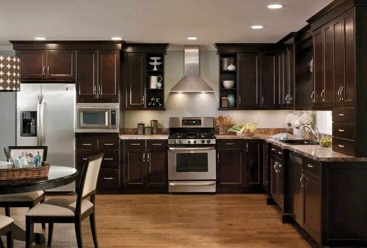 Timberlake cabinets with light rail lighting and crown molding Accent Interiors 