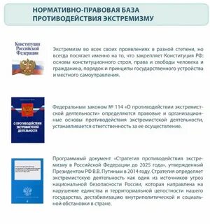 Нормативно правовые акты по противодействию экстремизму