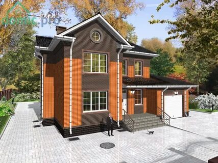 Проект двухэтажного дома с гаражом