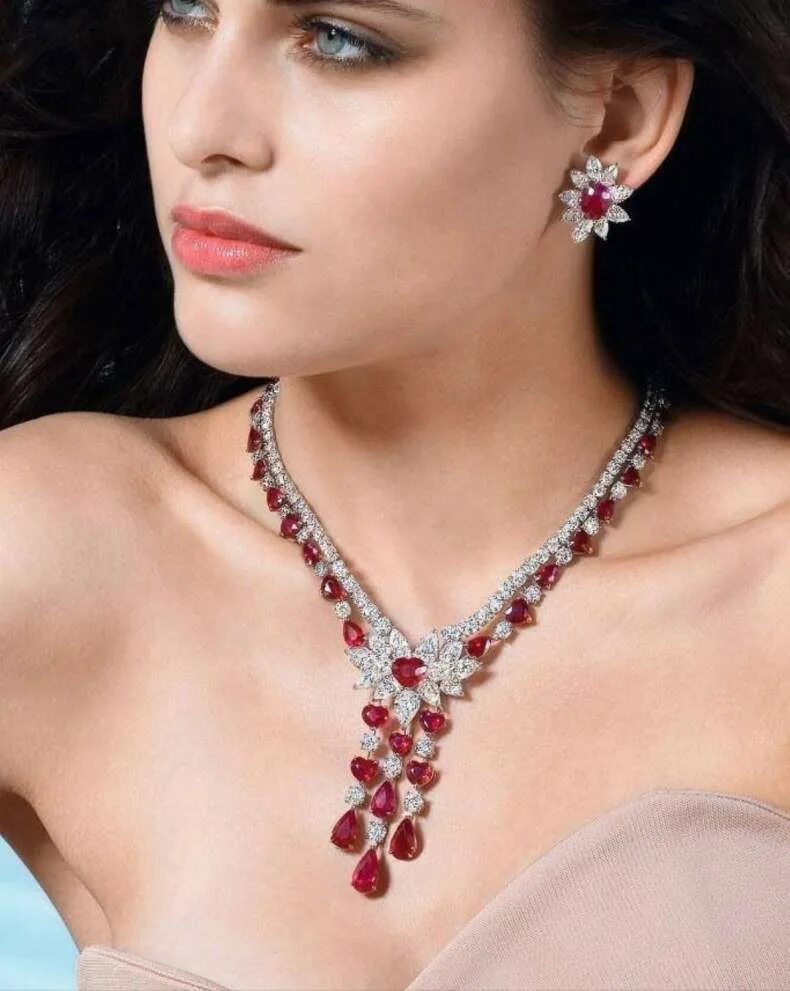 Рубиновое ожерелье ( Ruby Necklace). Женские украшения. Красивая бижутерия. Женщина драгоценность