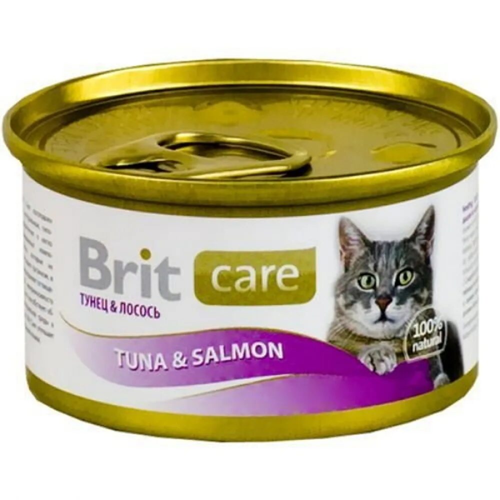 Brit консервы 80г. Brit консервы для кошек Tuna Salmon. Брит Care конс. Д/кошек тунец лосось 80г. Корм для кошек Brit влажный с лососем. Влажный корм для кошек консервы