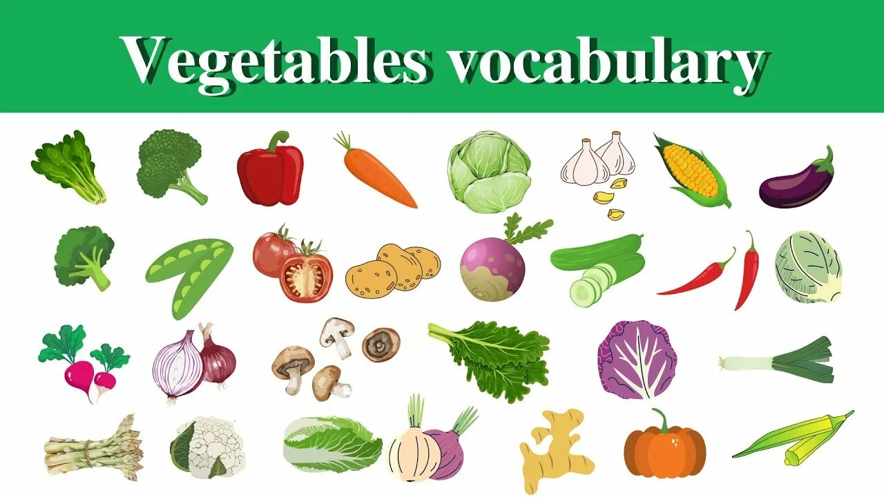 Овощи на английском языке. Names of Vegetables in English. Vegetables Vocabulary English.