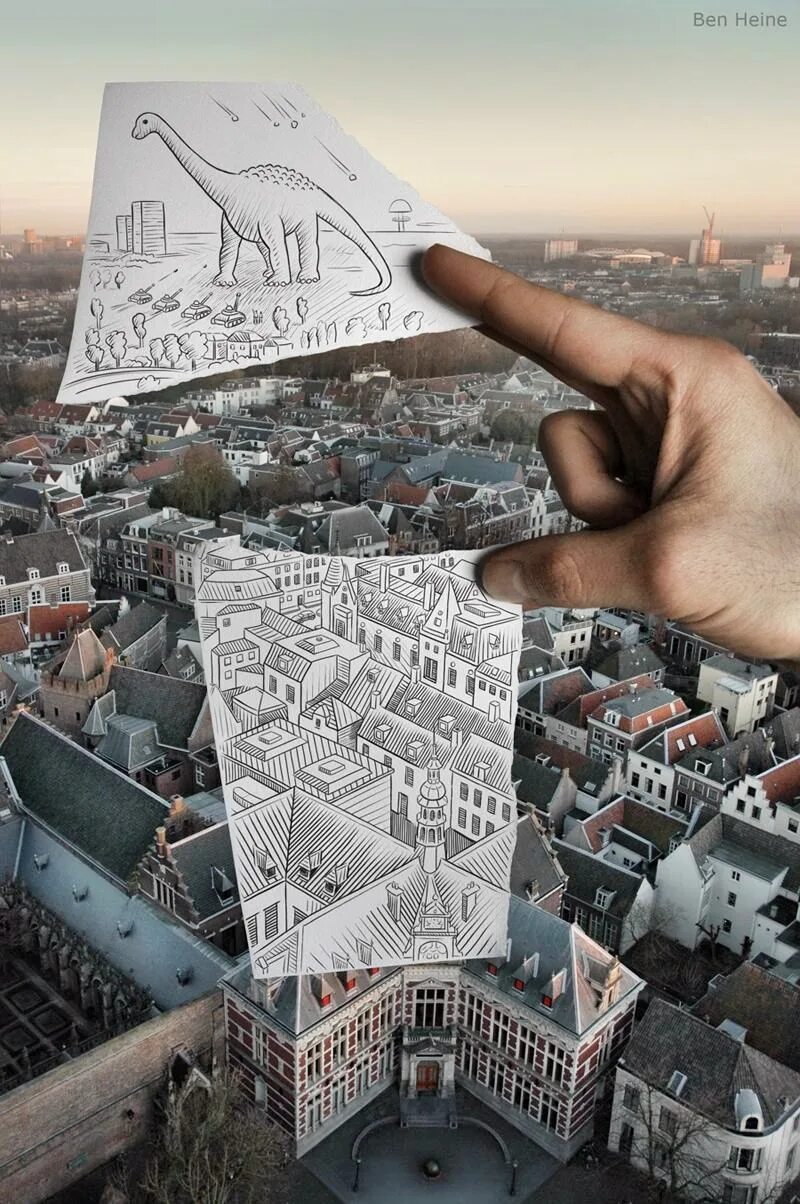 Нарисованная реальность. Бен Гейне. Бельгийский художник Бен Гейне. Бен Хайне карандаш против камеры. Художник Бен Хайне.