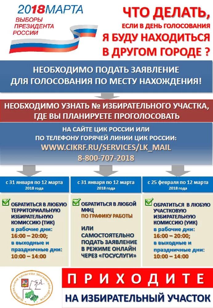Как проголосовать если находишься в другом регионе