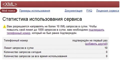 Лимит запросов