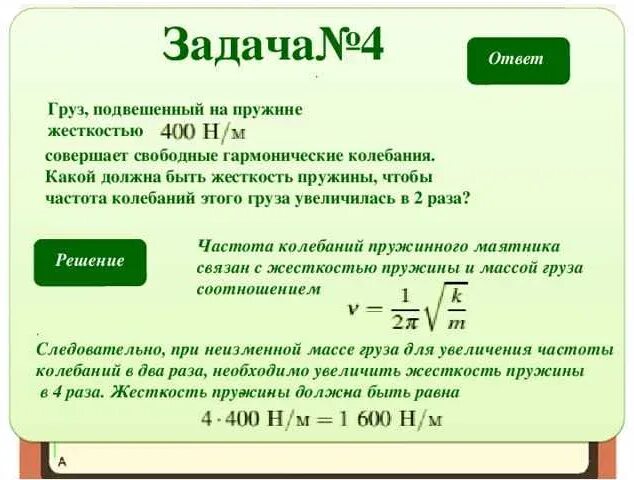 Как изменится частота колебаний маятника длиной 0.5. Груз подвешенный на пружине совершает свободные га. груз подвешенный на пружине жесткостью 400. груз подвешенный на пружине жесткостью. частота колебаний подвешенного на пружине груза.