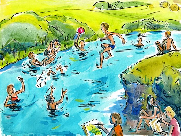 купается в ванной. летом дети купаются в речке. пляж рисунок для детей. купание мультяшное. малыш купается.